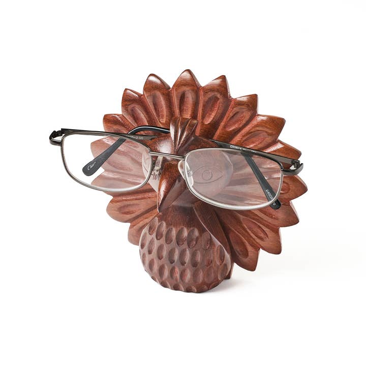 Matr Boomie Fair Trade – wholesale Fodral för glasögon och solglasögon - Unisex – Peacock Glasögon Hållare Stand - Handgjorda Trä1