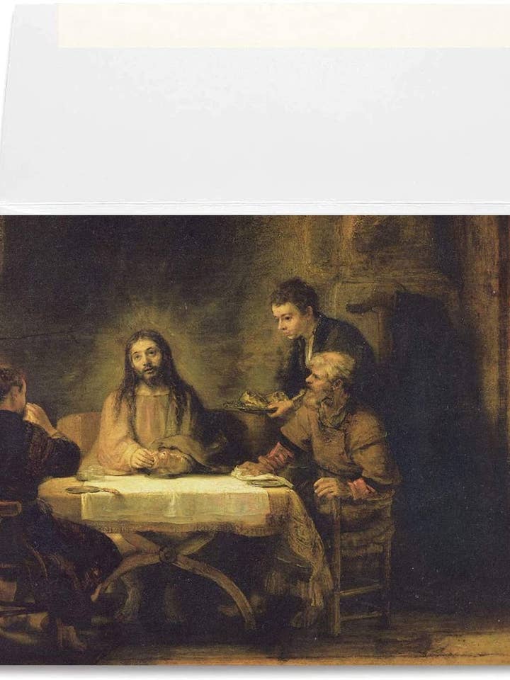 The Supper at Emmaus - Rembrandt Painting - 5x7 Card for wholesale by Knights River Publishing