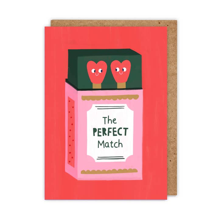 The Perfect Match punny illustreret A6 Valentines/Kærlighed kort for engroshandel hos Zoe Spry
