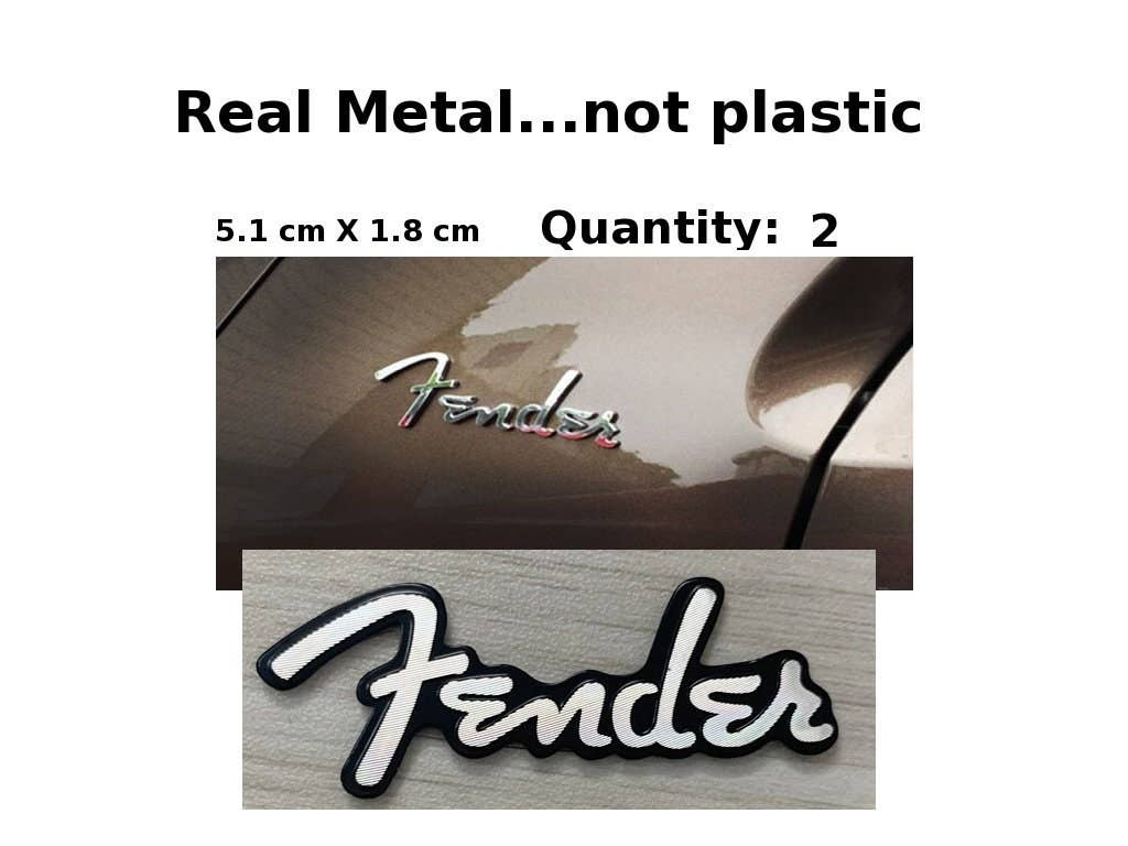 Luthier decals - Vendita all'ingrosso Adesivo - Adesivo Fender Car Case Factory in vero metallo, con pellicola autoadesiva Fender FD20