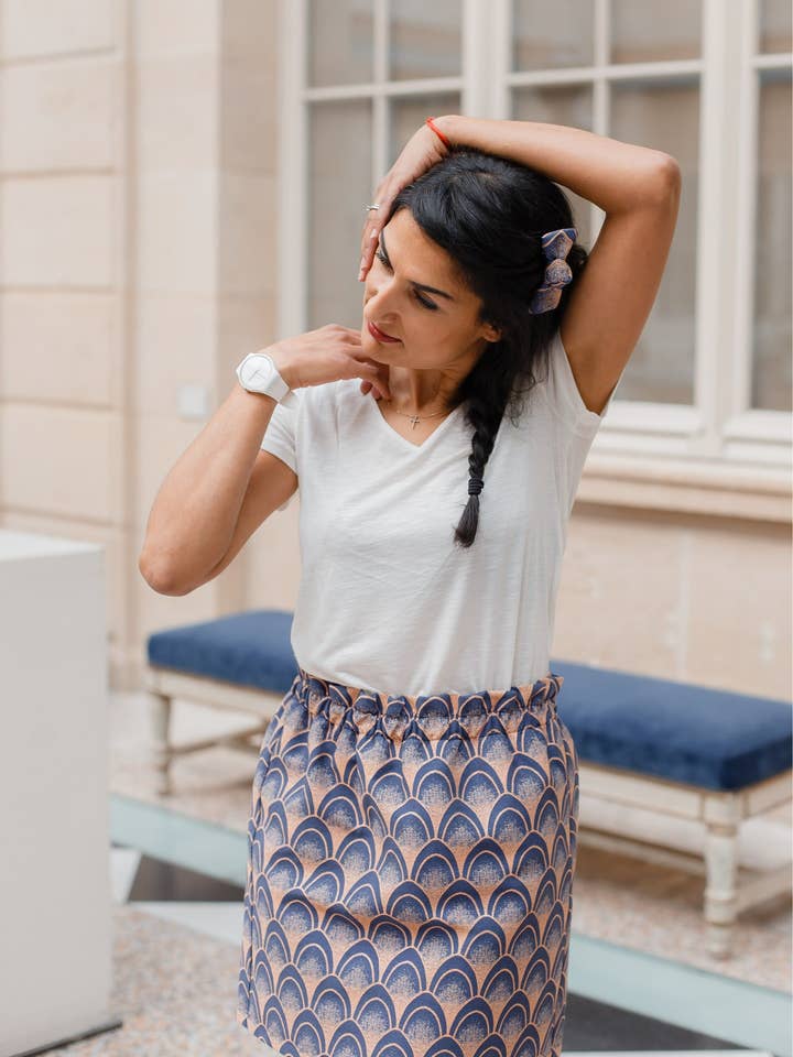 Gonna blu pavone Nane per la vendita all'ingrosso da parte di Les Petits Lots