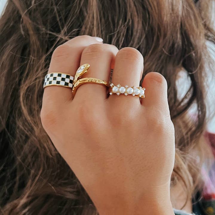 BELJOY - Wholesale Band/gestapelde ring - Rellery Ruitjesring | Kies je kleur5