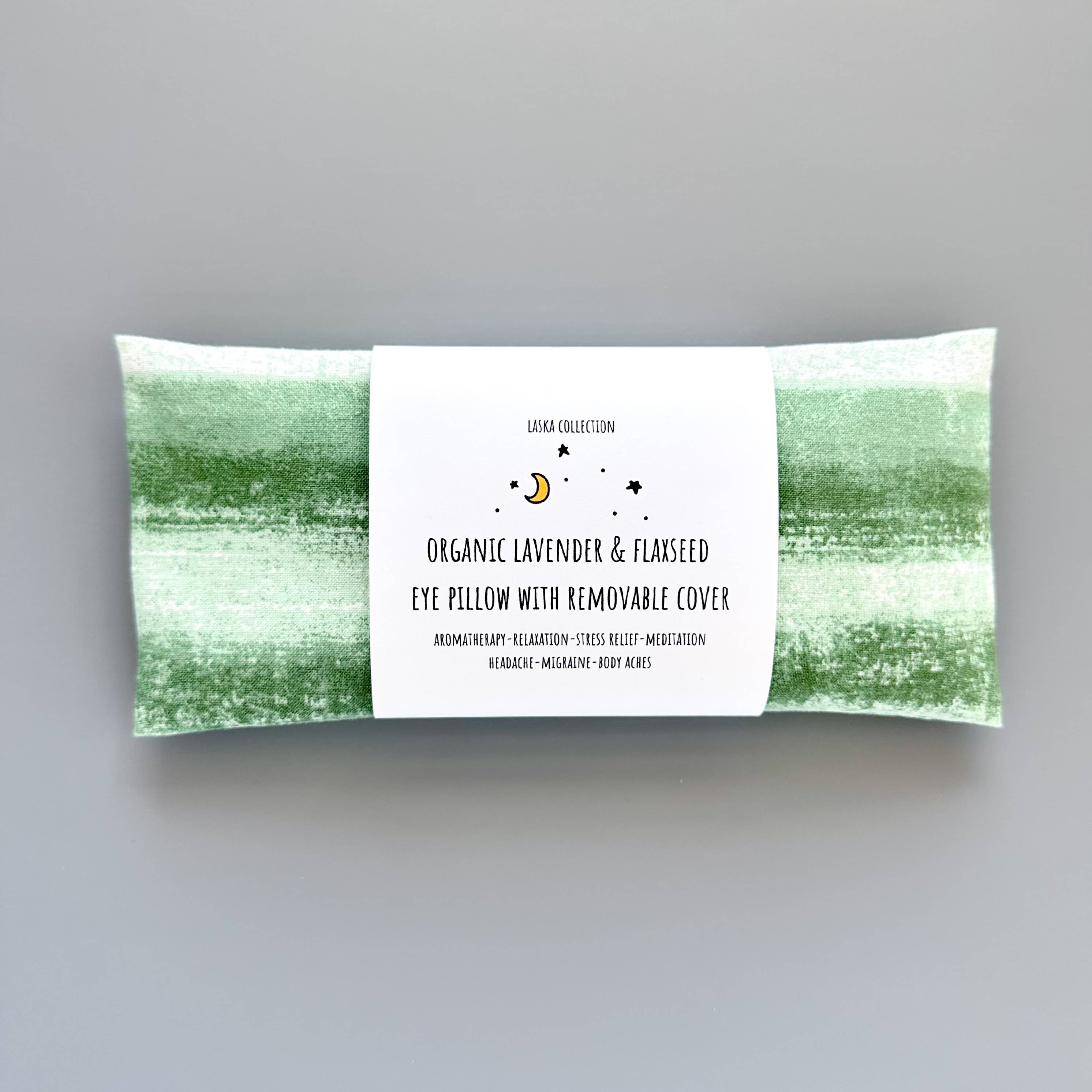 Laska Collection - Wholesale Spa/Therapy Pillow - Lavender Eye Pillow w/ Removable Cover - Textured Green0