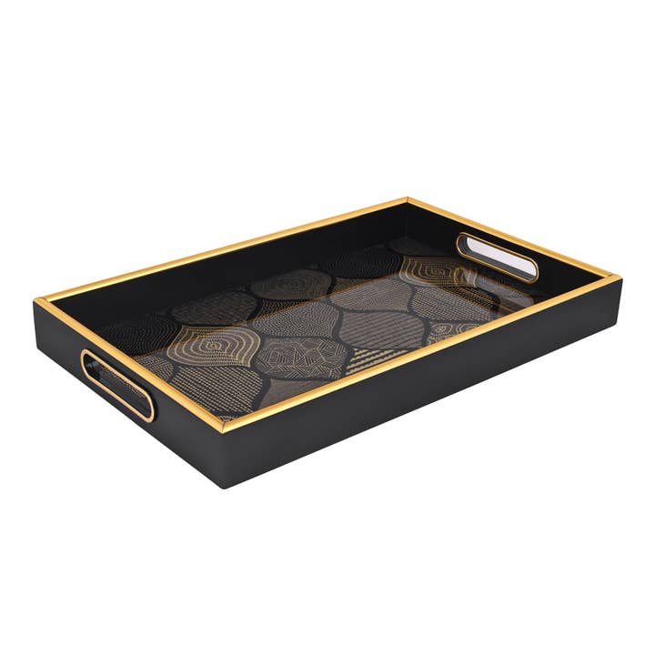 SINT - Wholesale Serving Tray - Vintage Rectangle Serving Tray with Handles- Pack of 27