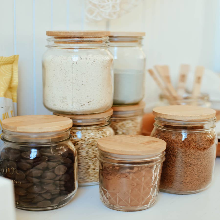 Large Bamboo Spice Jars, Spice Jars, Wooden Lid Spice Jars, Glass Spice Jars,  Bamboo Lid Glass Jars, 18oz Jar, 532ml Spice Jar,candle Jar 