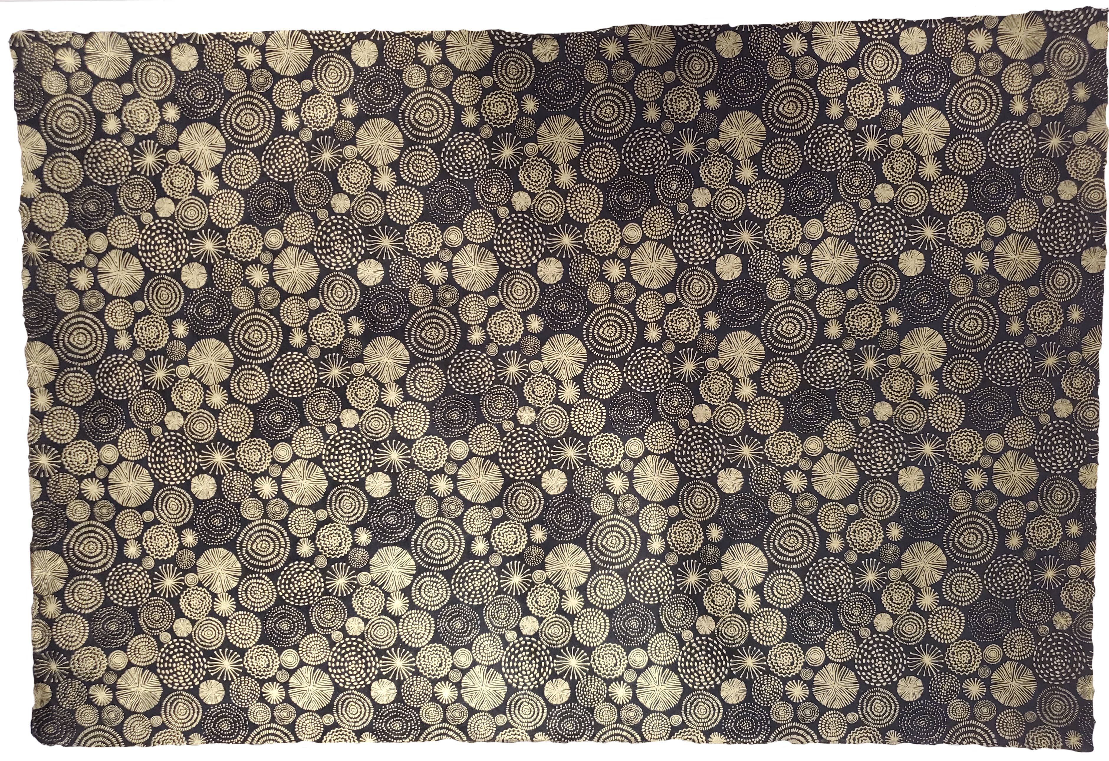 Aitoh Company – material para artesanato por atacado – Lokta Fogo de Artifício, Ouro Sobre Preto1