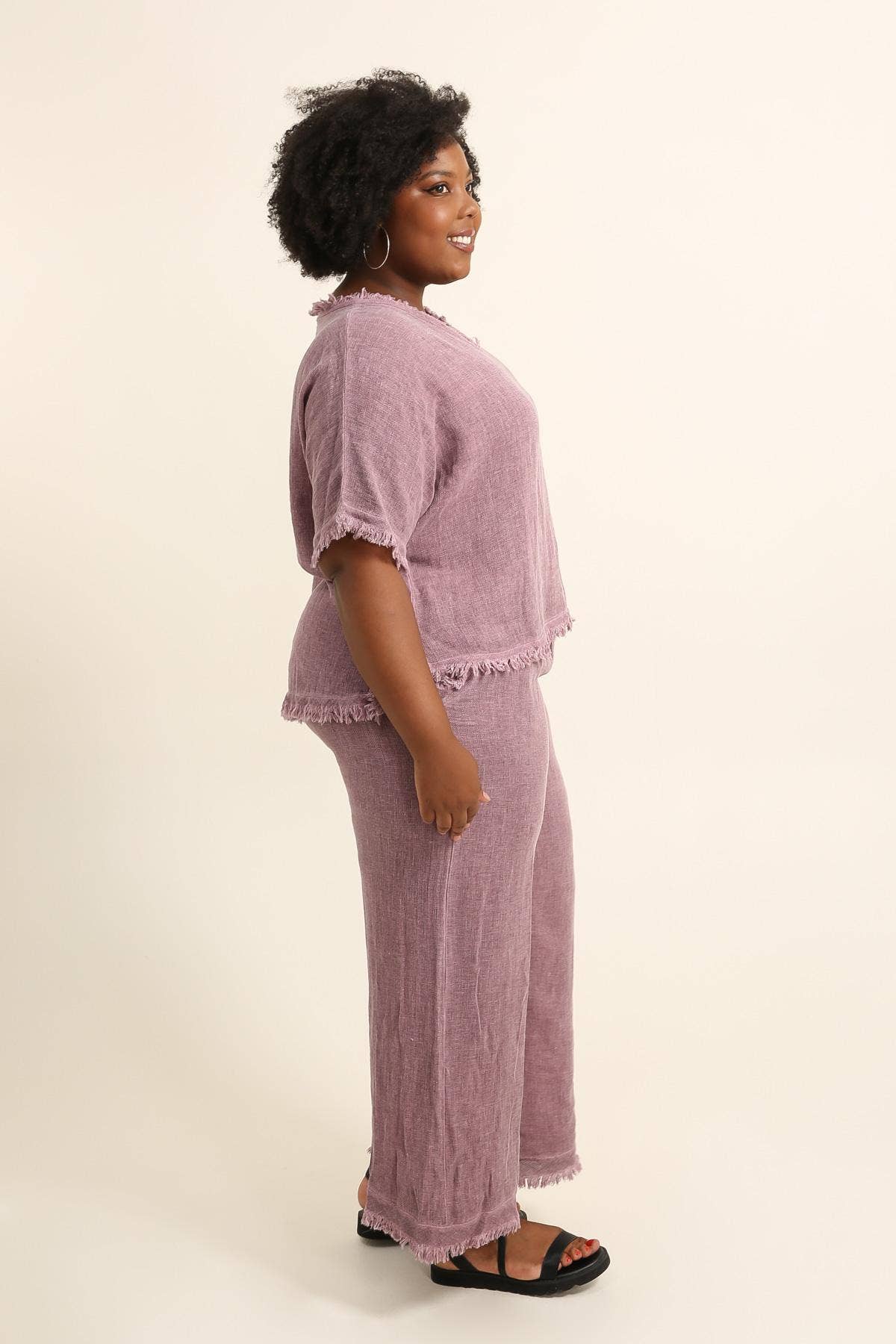 Lea & Luc - Grandes Tailles - Wholesale Pants - Women's - Plus size linen trouser SKU 99985