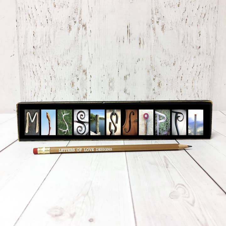 Mississippi Gifts, Mississippi Souvenir, State Sign Decor for wholesale by Letters Of Love Designs