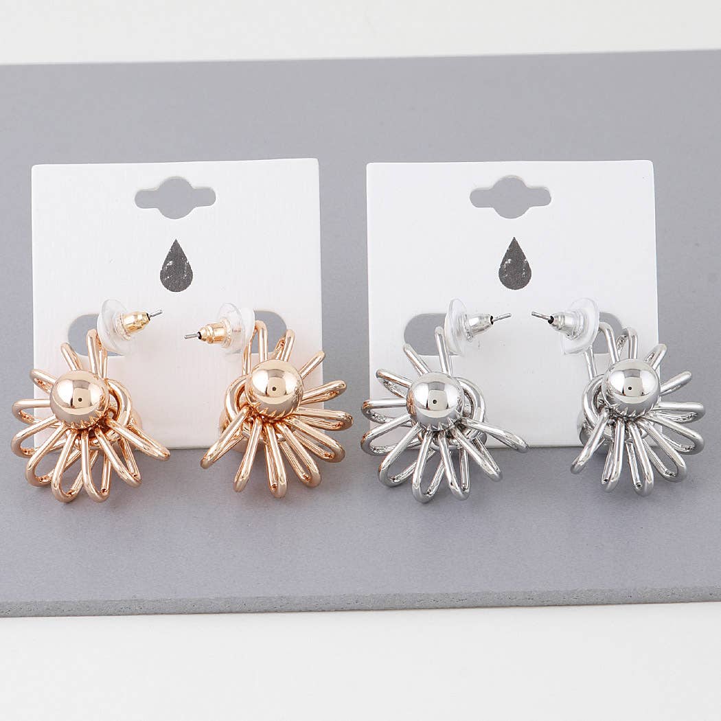 3AM BY H&D ACCESSORIES - Wholesale Stud/Post Earrings -  Double Shiny Neutron Wire Stud Earrings3