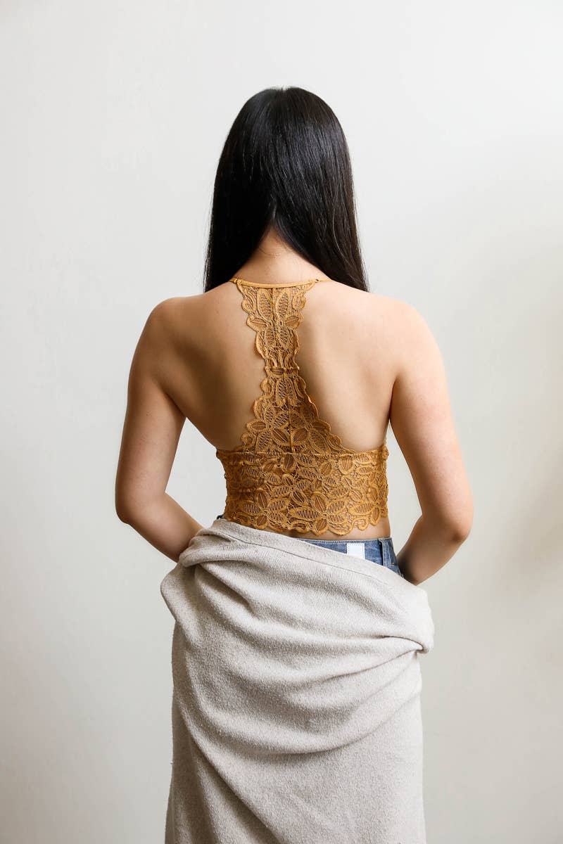 Leto Accessories - Wholesale Bralette - Women's - 🌺 Floral Lace Racerback Bralette – Perfectly Padded!7