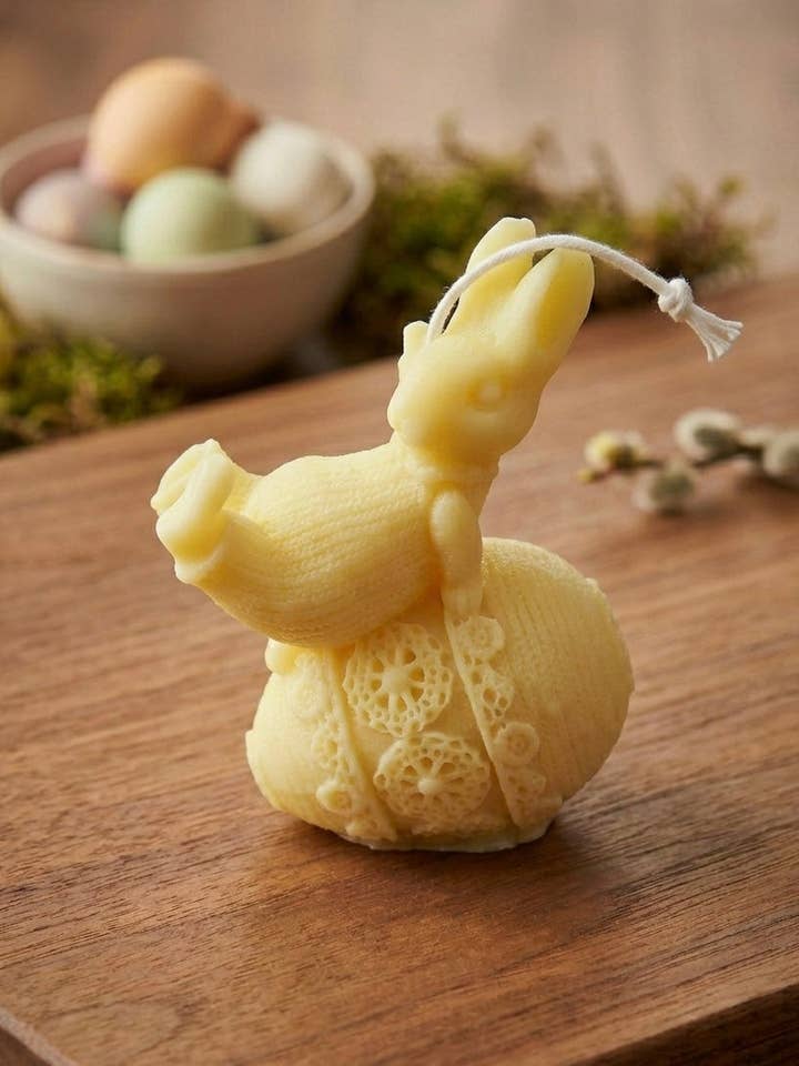 Easter Bunny Egg Candle - Handcrafted Soy Wax for wholesale by Crazy About Candles