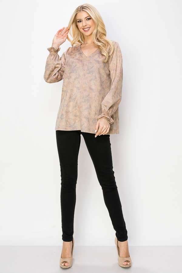 Joh Apparel – Großhandel Bluse – Damen – Abby Stretch Wildleder-Print-Top4