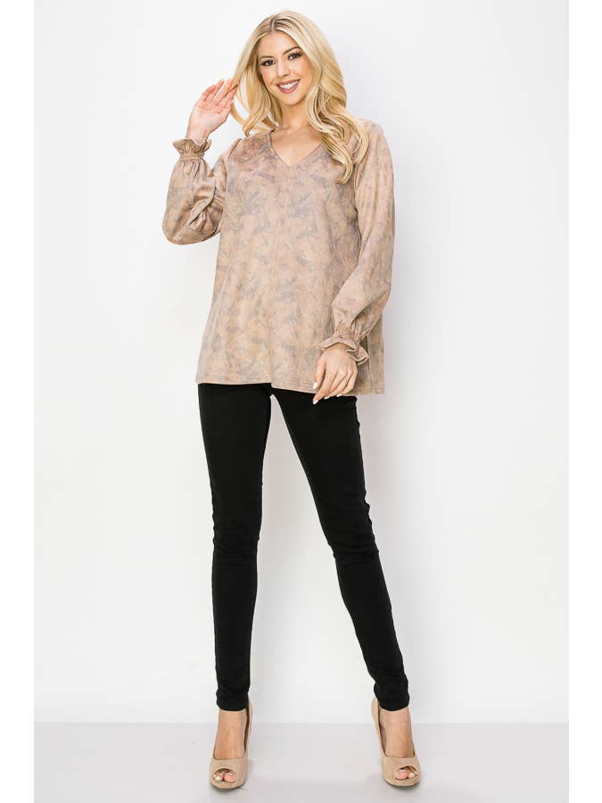 Joh Apparel - Wholesale Blouse - Women's - Abby Stretch Suede Print Top4