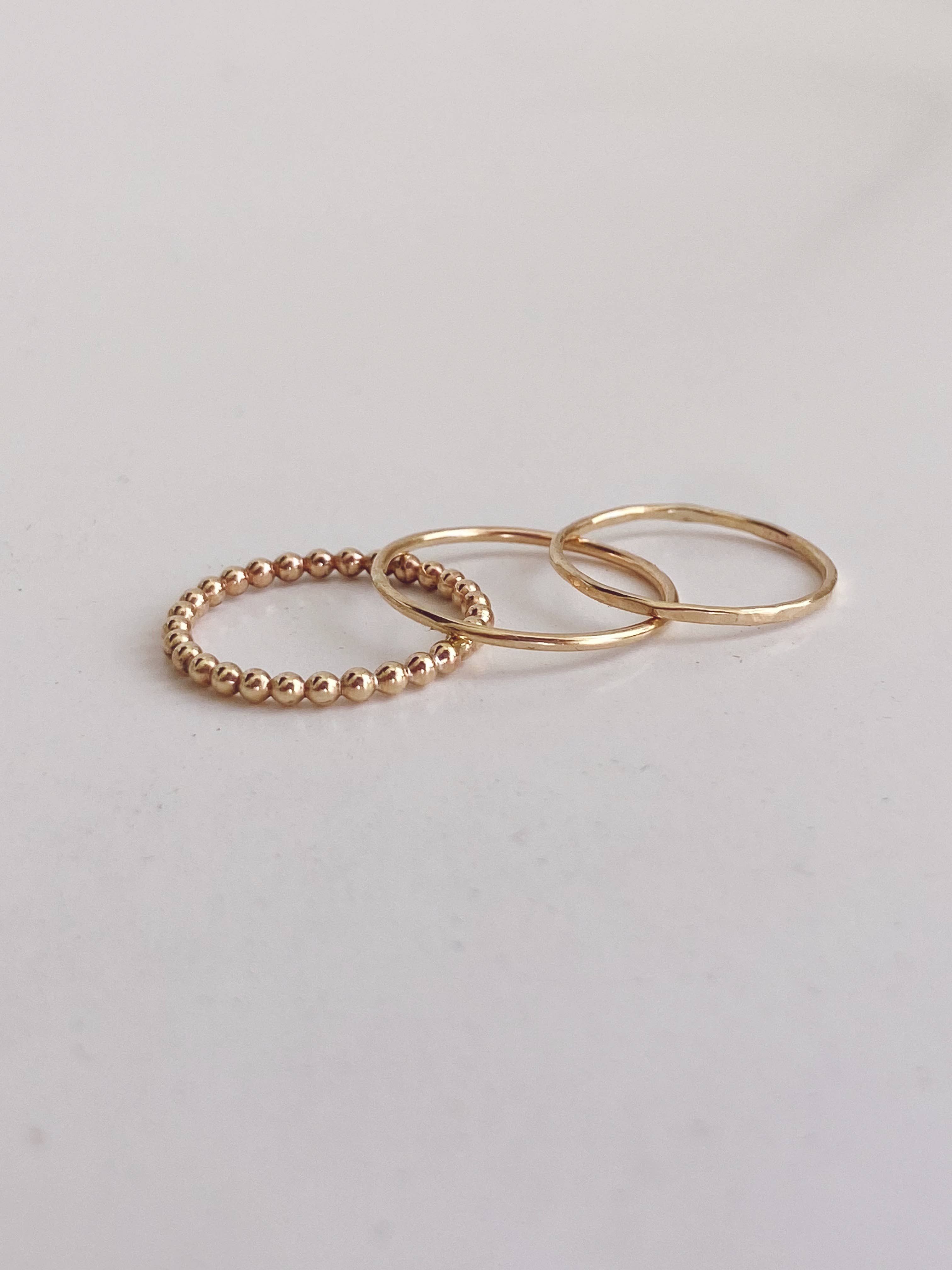 AVA Handmade Jewelry - Wholesale Band/Stacked Ring - Stacking 3 rings set, stackable, beaded, hammered ,thin1