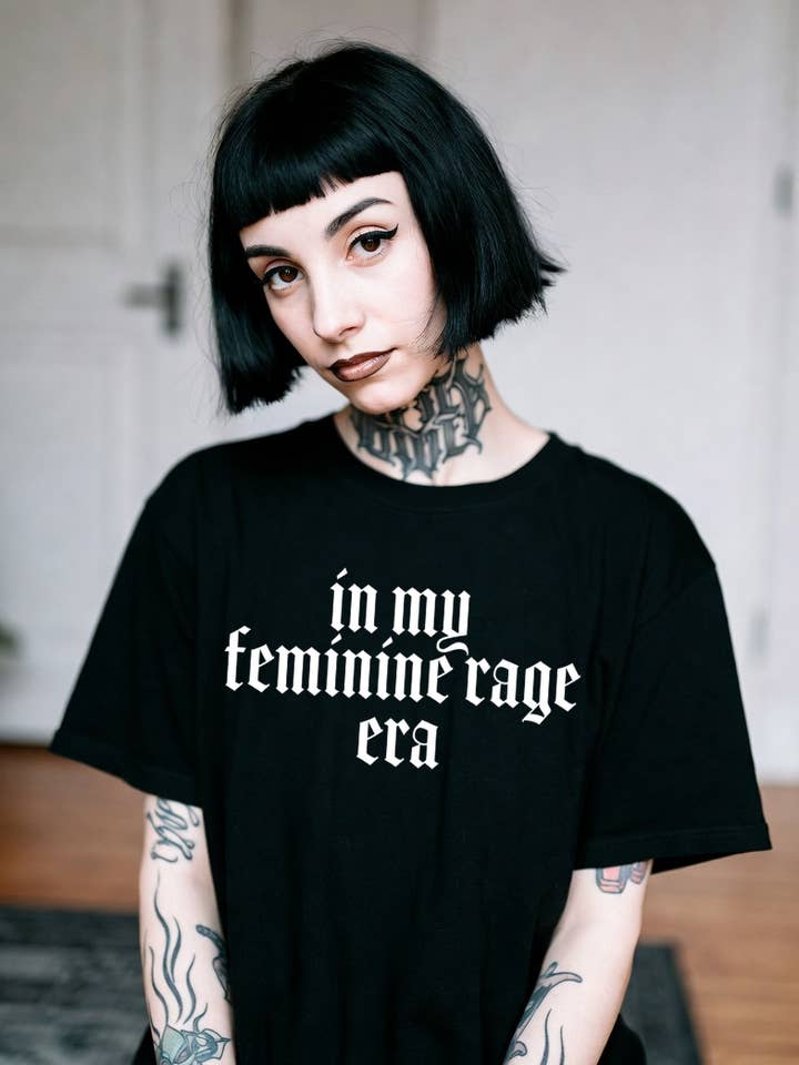 Feminine Rage Era, Gothic Alt Feminism Shirt for wholesale by Wickedly Divine Shop