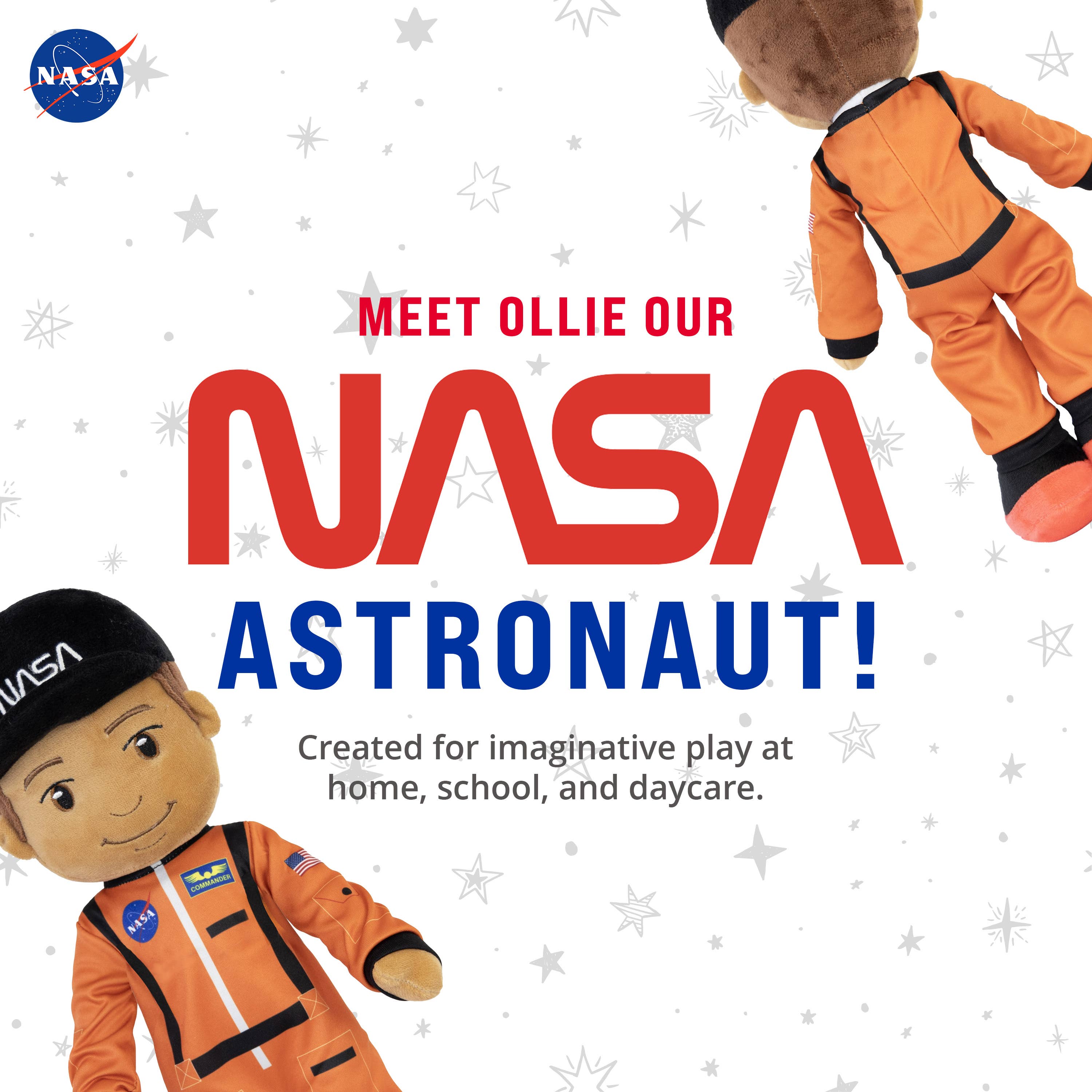 OrangeOnions - Wholesale Stuffed/Plush Toy - Kids & Baby - NASA Astronaut Ollie 14" Stuffed Plush Figure 2