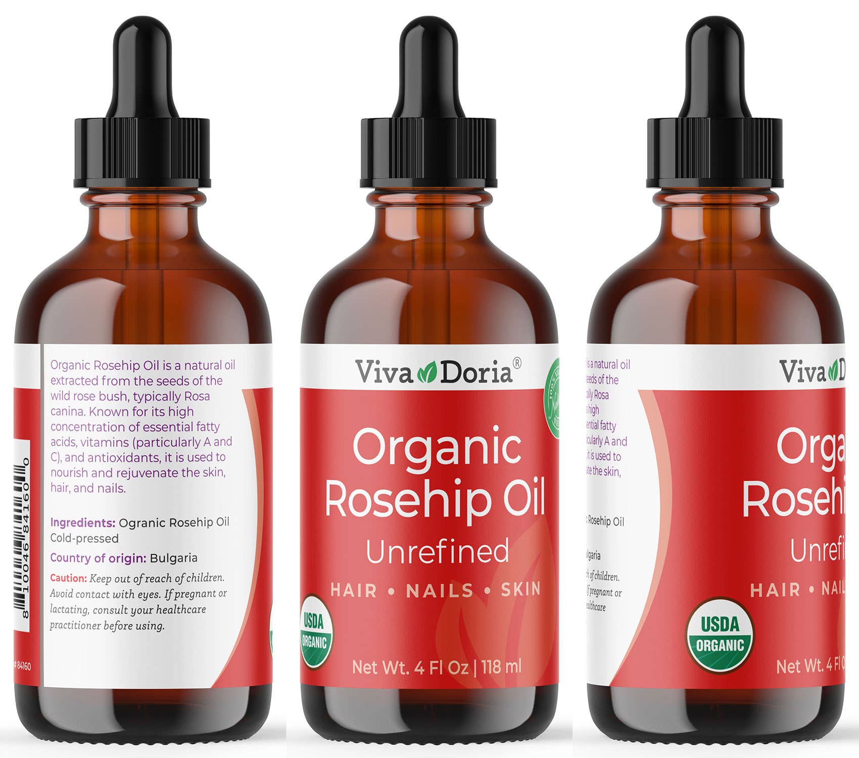 VIVA DORIA INC. – wholesale Bath/body oil – Rosehip Oil USDA Certified Organic, 1 fl oz (30 mL)3