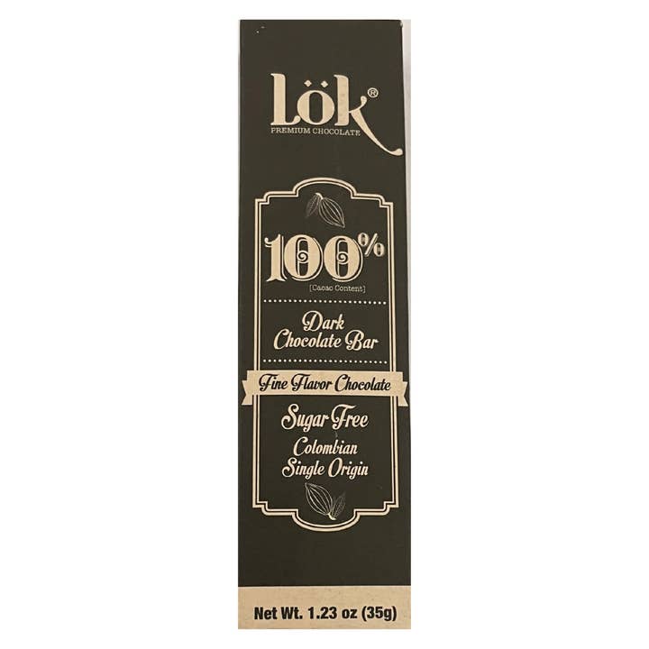 Tablette de Chocolat Noir Sans Sucre | 100% Cacao | 35g pour la vente par Lok Foods Austria