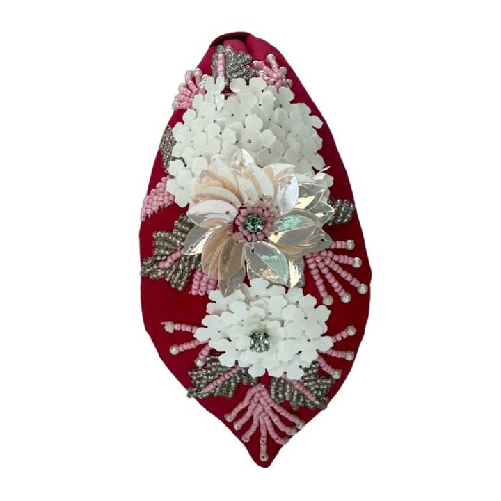 NUEVO Diadema con Flores 3D Iridiscentes Rosas con Cuentas para venta al por mayor de Brooke Shade