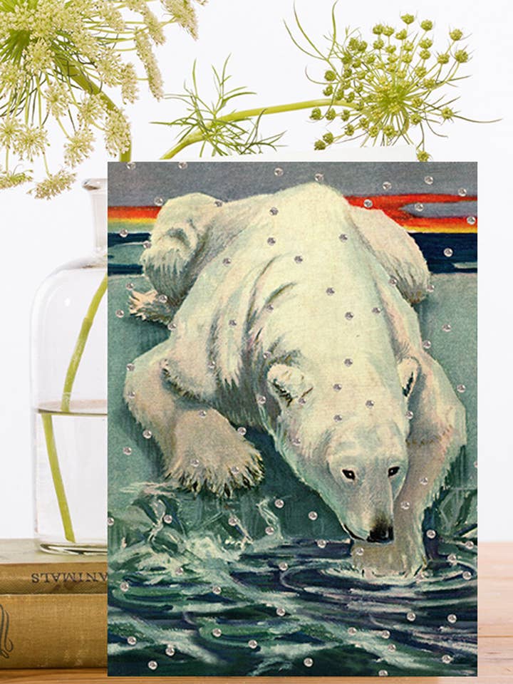 XM088P ~ Handglitzerte Weihnachtskarte für den Großhandel von Madame Treacle