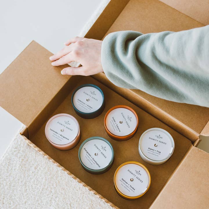 Calyan Wax Co. - Wholesale Jar/Filled Candle - Gift Set - Dignity Series - 6 Pack