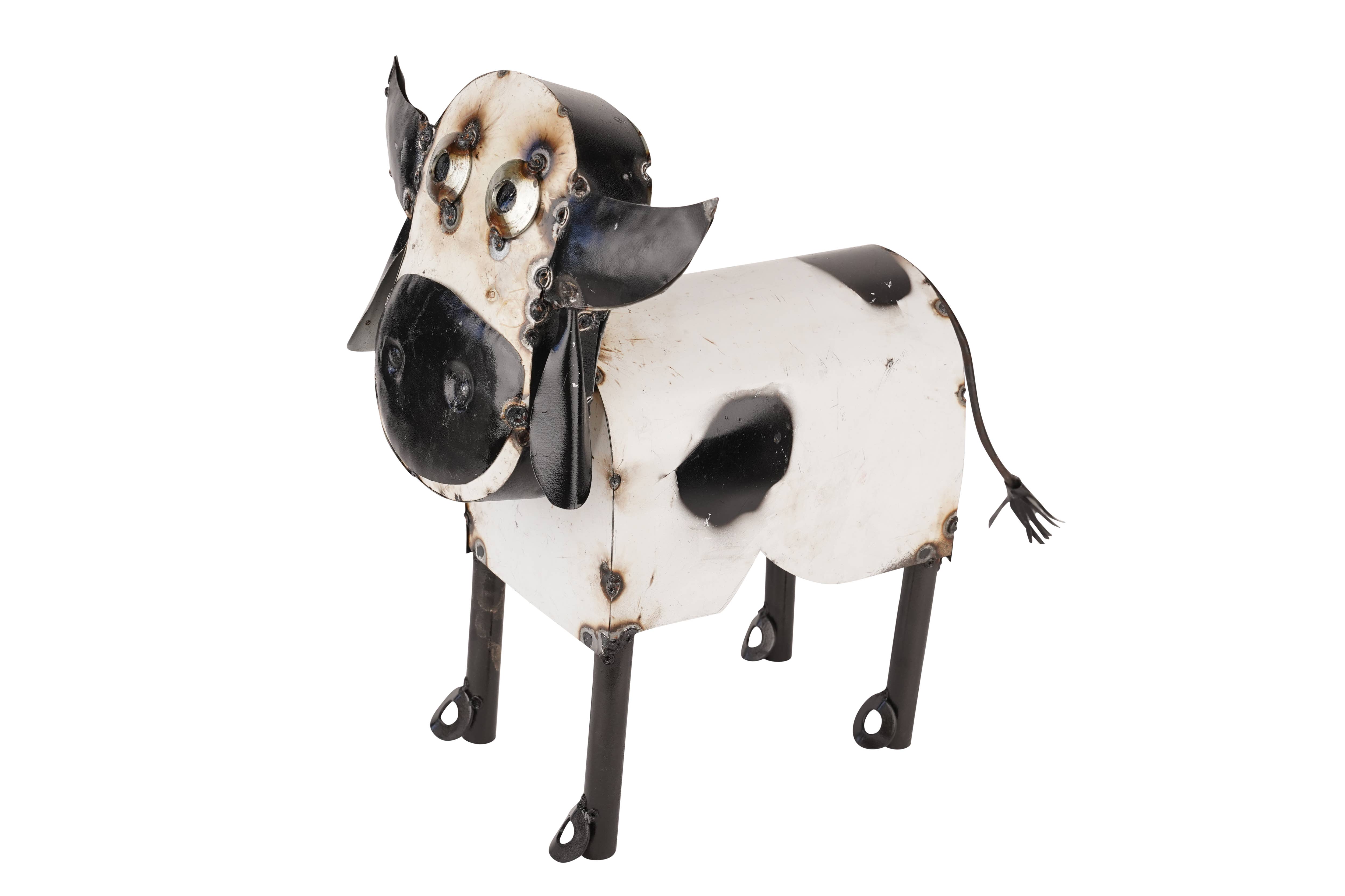 My Amigos Imports – Engroshandel Udendørs pynt/dekoration – Farmhouse Metal Cow-Garden Art-Bondegård-sort og hvid-ko11