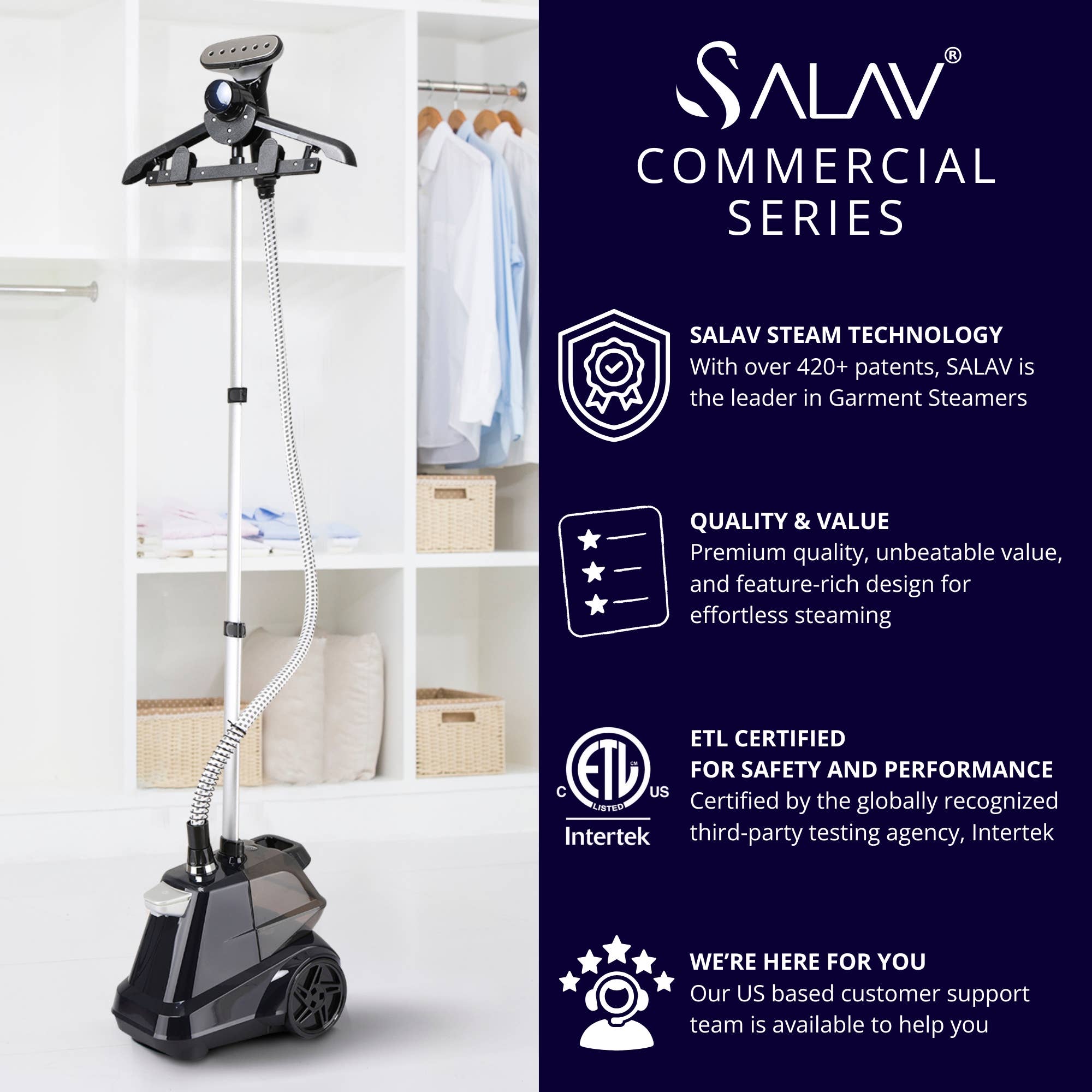 Salav-True & Tidy – Máquina de engomar a vapor por atacado – Passadeira a Vapor Comercial Salav com Desligamento Automático Integrado11