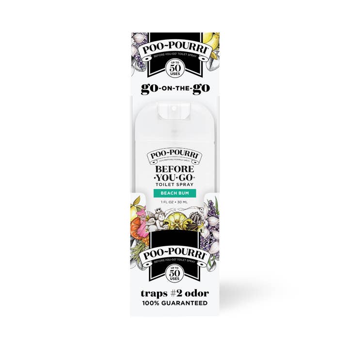 ~Pourri - Wholesale Toilet Spray - Poo~Pourri 1oz Pocket Sprayer 32ct w 4 Trays - Beach Bum