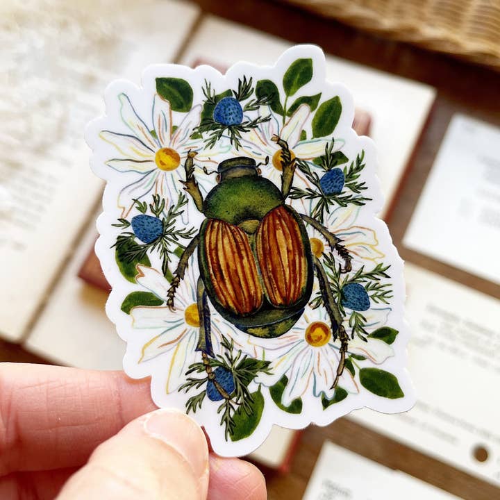 June Bug Beetle Sticker Or Insect Sticker for wholesale by Candace Fincher