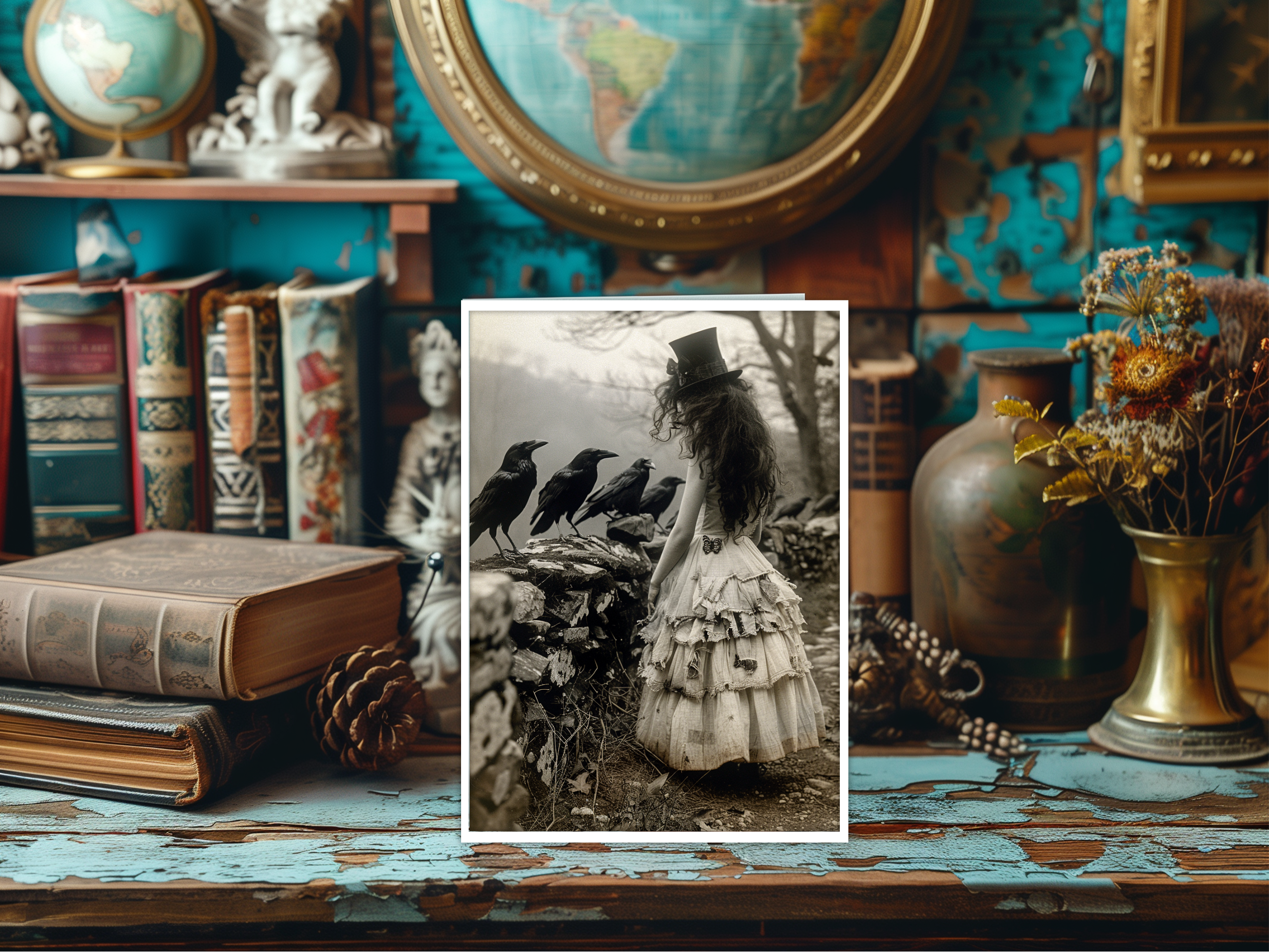 Salty Alyce - Wholesale Everyday Greeting Card -  A Meeting with Ravens Blank Card 142RD 1