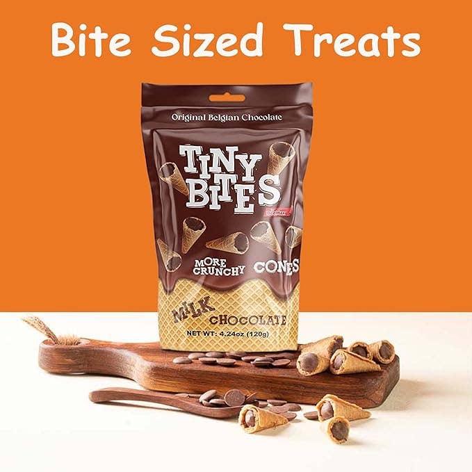I Got Your Candy - Wholesale Chocolate Covered Sweets - Beemax Tiny Bites Milk Chocolate Waffle Cones 4.24oz - 12ct2