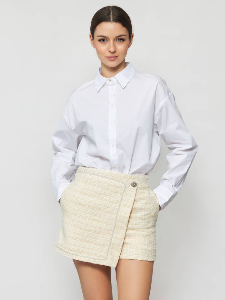 Camisa blanca abotonada The Solgo para venta al por mayor de Solgo Atelier