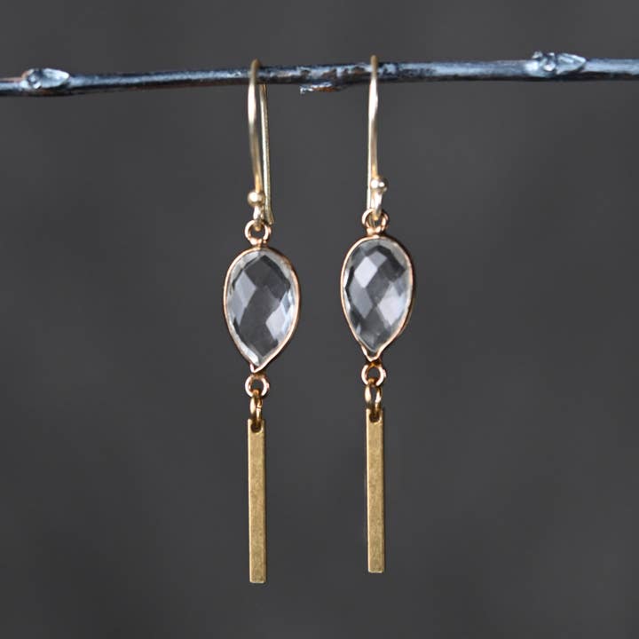 Stone & Square Bar Drop Dangle Earrings for wholesale by KBD Studio