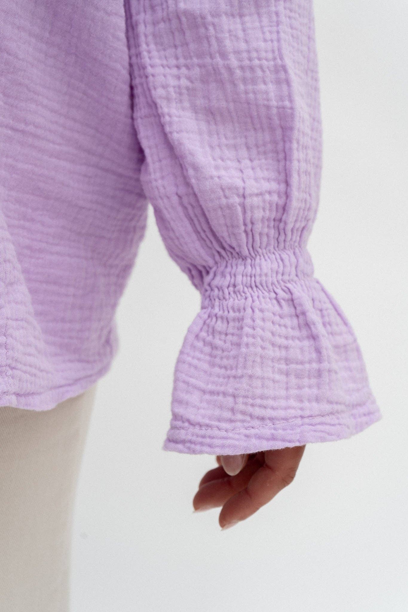 Wild Daisy - Wholesale Blouse - Women's - WILD BONNIE oversized muslin shirt in lilac1