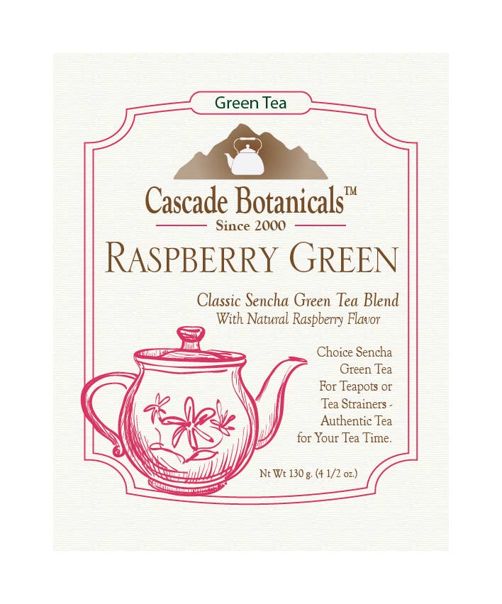 Cascade Teas & Botanicals - Wholesale Loose Tea - Raspberry Green Tea Loose Pack5