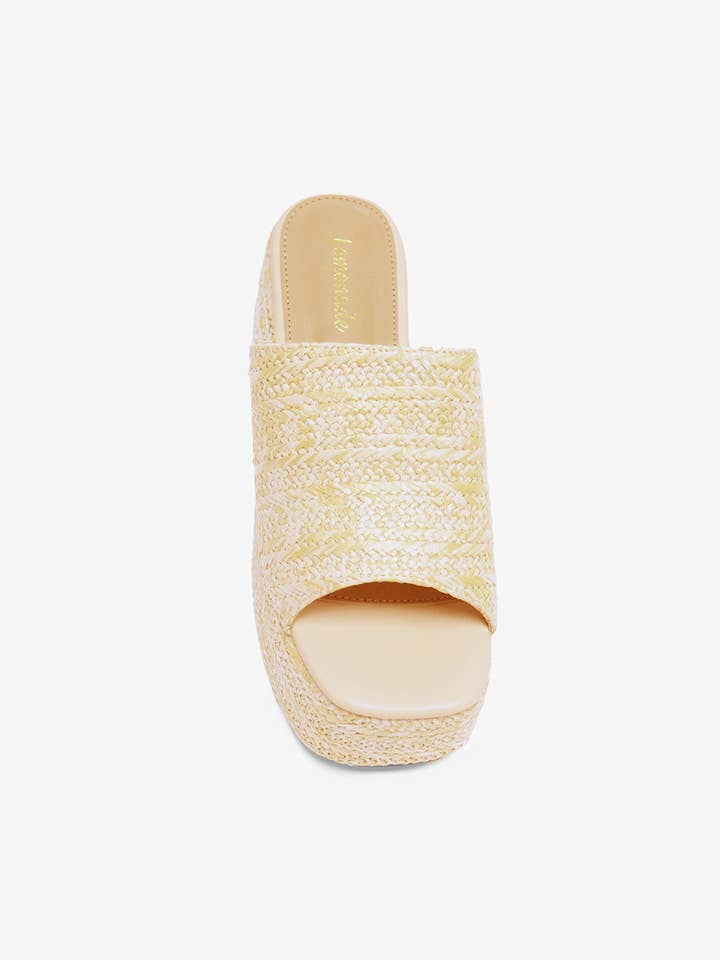 Lemonade Shoes - Wholesale Platform Heels - Women's - MARIE - Raffia Wedge Heel, Chunk Summer Sandal11