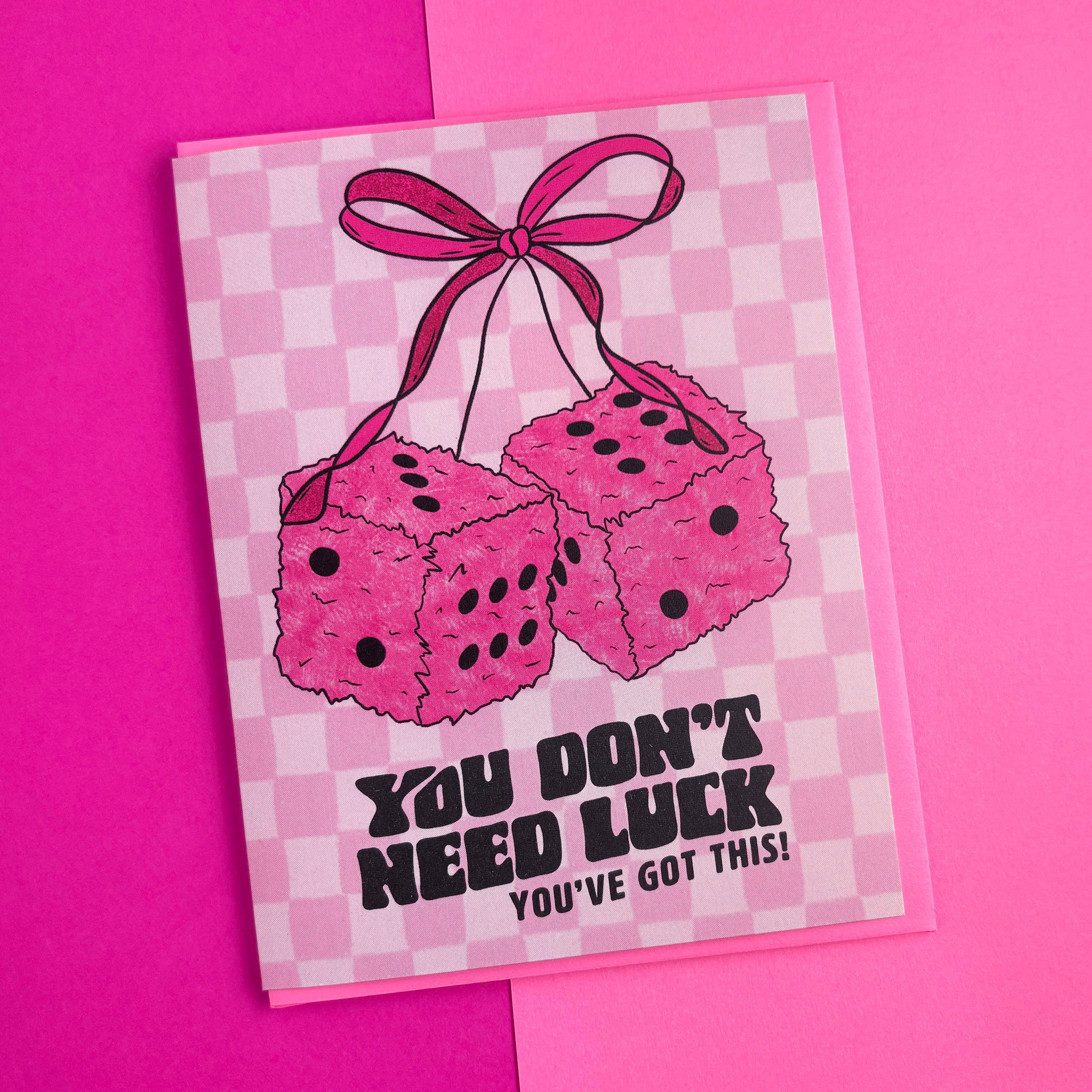Boss Dotty Paper Co. – wholesale Encouragement card – Fuzzy Dice Encouragement Card2