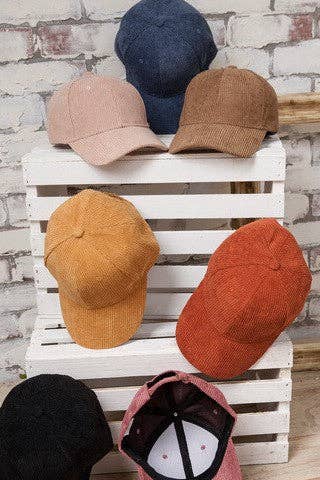 JOSSLYN by wall to wall - Wholesale Baseball Cap - Women's - PLAIN CORDUROY BASEBALL CAP | 40CP01610