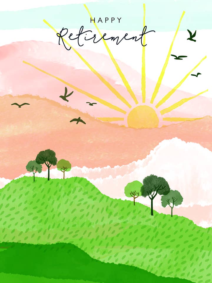 HAPPY RETIREMENT GREETING CARD L. DARRINGTON for wholesale by Notes & Queries, Inc.