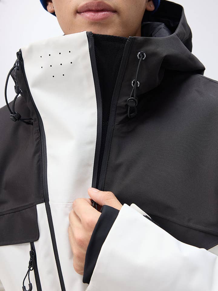 Cold White Black Blizzard Unisex Snowboard Jacket for wholesale on Faire7