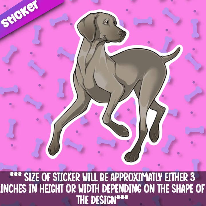 Autocollant Weimaraner pour la vente par Mega Kawaii Cuties