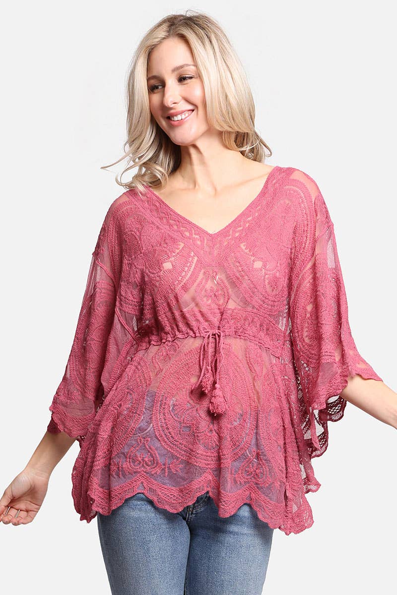 Fashion City - Wholesale Swim Cover Up - Women's - Women's Floral Pattern Drawstring Cover Up13