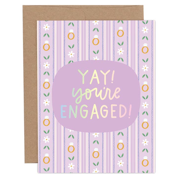 Yay You're Engaged Congratulations Greeting Card for wholesale by Pippi Post