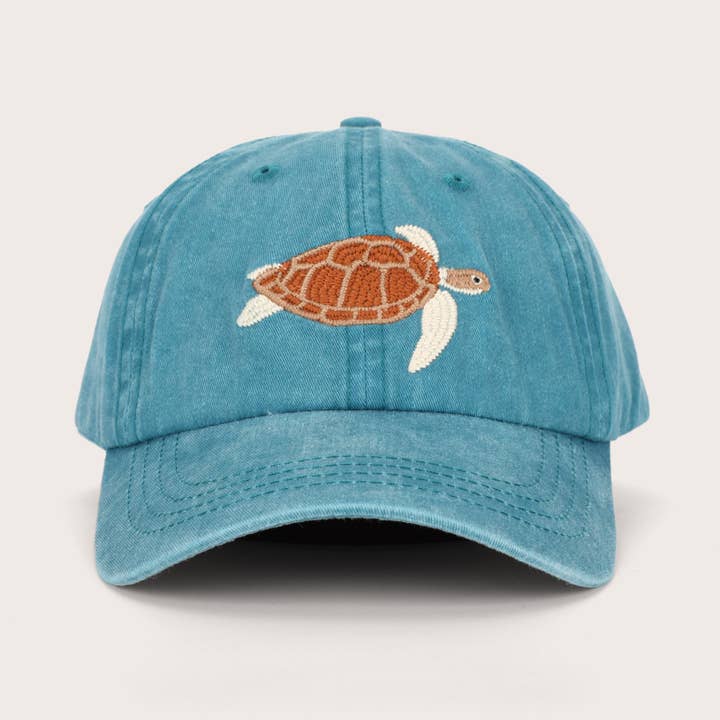 Pallion Point - Wholesale Baseball Cap - Unisex - Turtle Fish Lid | Cotton Dad Cap in Blue