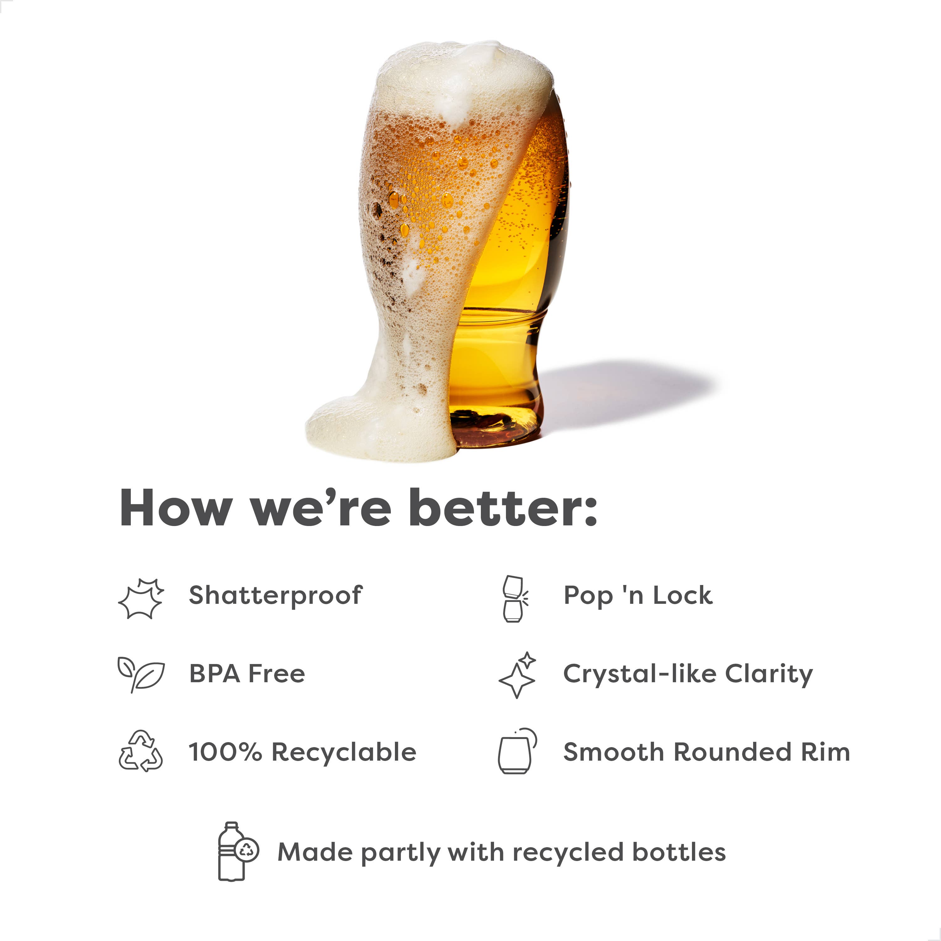 TOSSWARE – Engroshandel Ølglas/krus – TOSSWARE POP 18oz pint SÆT MED 12, Premium kvalitet genanvendelig1