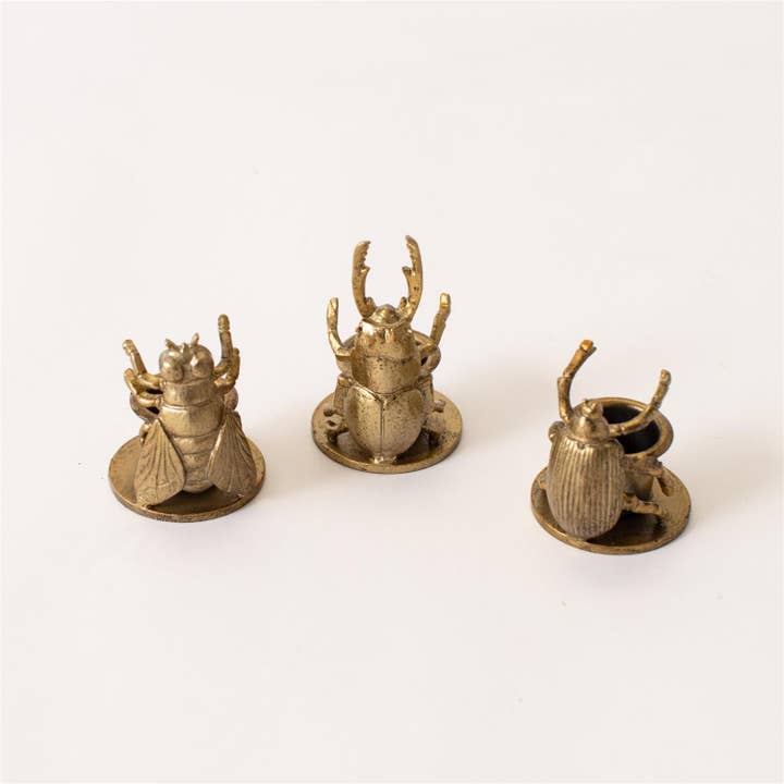 Audrey's Home & Gift - Wholesale Candle Holder - Candle Holders - Short Golden Bugs (3 Designs) (PK/12 AST)1