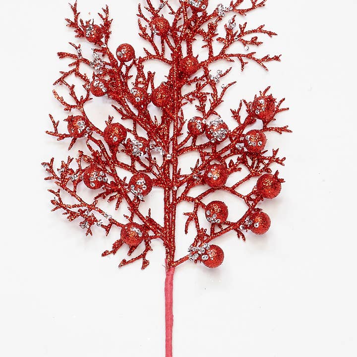WORTH IMPORTS - Wholesale Christmas Decoration - 13" Glittered Berry Pick2