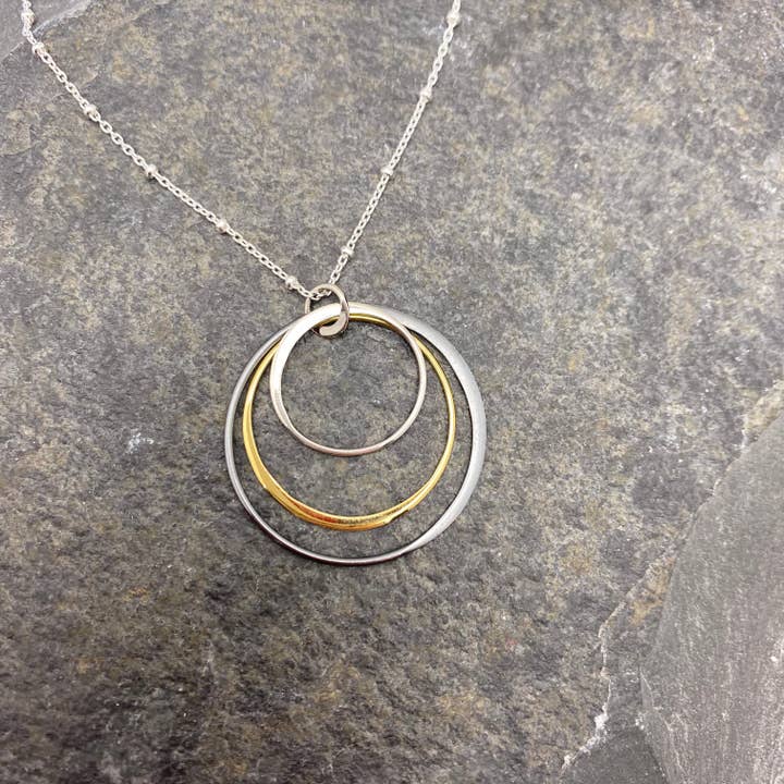 Large Triple Circle necklace for wholesale by Elizabeth Jewelry