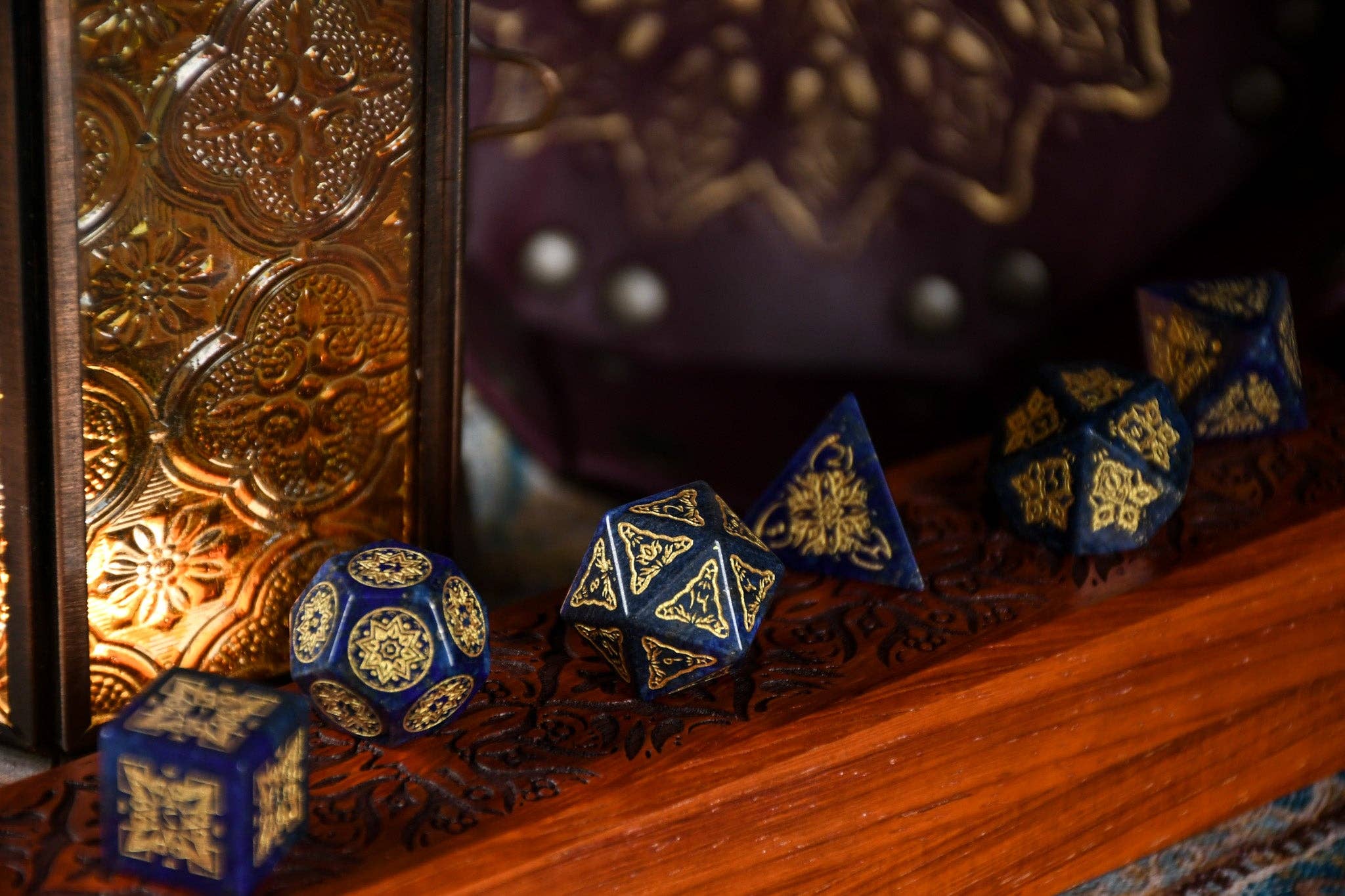 Misty Mountain Gaming - Wholesale Dice - Moroccan Blue Lapis Stone Dice Set - Dice Around the World Collection10