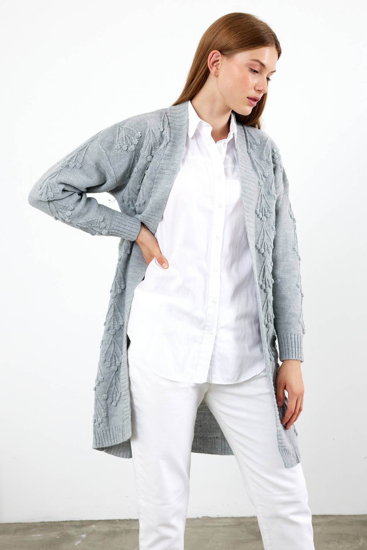 VAV NEW YORK – wholesale Kofta - Dam – Lång stickad kofta medellång stickad cardigan 37208